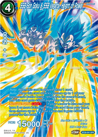 SSB Son Goku & SSB Vegeta, Height of Power (SPR) (BT26-041) [Ultimate Advent]