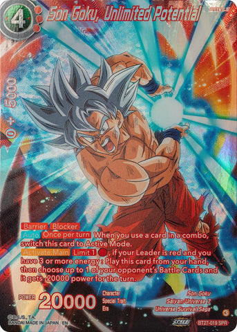 Son Goku, Unlimited Potential (SPR) (BT27-019) [History of Z]