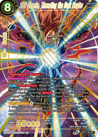 SS4 Gogeta, Thwarting the Dark Empire (SPR) (BT14-129) [Cross Spirits]